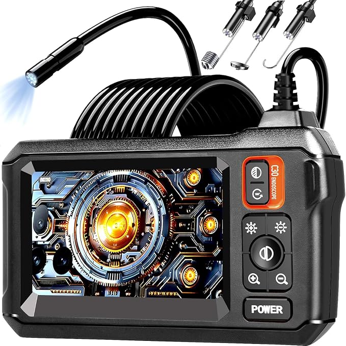 Daxiongmao Endoscope Camera with Light, 1080P HD Borescope, IP67 Waterproof Snake Camera – Ideal for Inspecting Walls, Vents, Automotive Engines, Pipes – A Great Gift Tool for Men (50ft)
