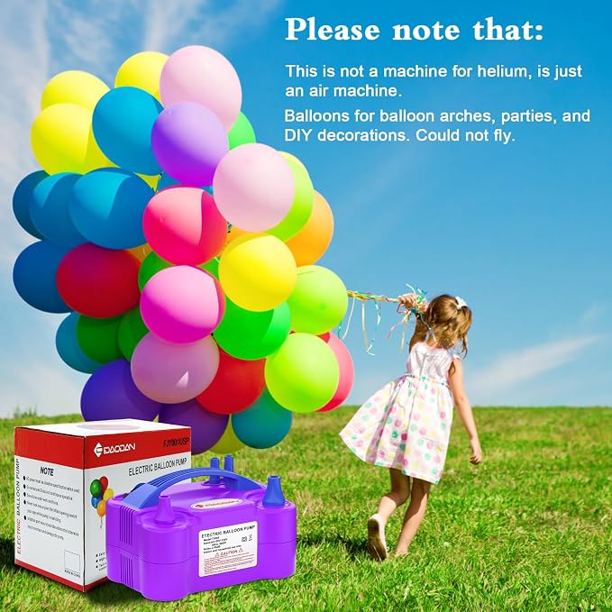 IDAODAN Electric Balloon Pump, Portable Electric Balloon Blower Machine Inflator Air Pump for Party Decorations