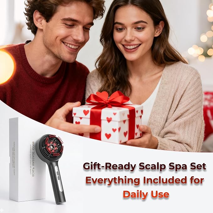 Electric Scalp Massager, 5-in-1 Scalp Spa Device with Clean Water Mist Reservoir, 3D Deep Kneading Massage, USB-C Rechargeable, Portable Scalp Care Tool