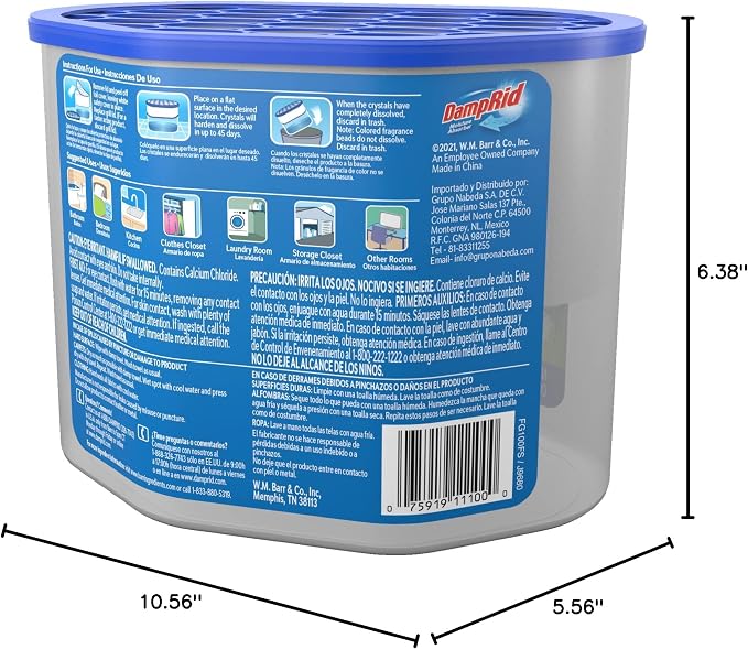 DampRid Fresh Scent Disposable Moisture Absorber, 10.5 oz., 3 Pack - Attracts & Traps Excess Moisture, Eliminates Musty Odors, Creates Fresher, Cleaner Air, White