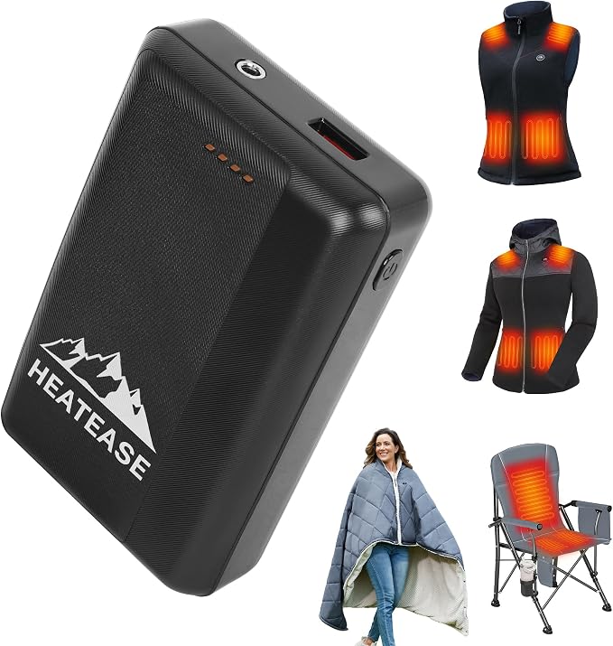 Rechargeable Portable Charger,12V/5V 15000mAh Battery Pack With DC/USB Output, Portable Power Bank for heated Blanket,Heated Vest, Heated Jacket,Heating Clothing,Heated Camping Chair and Phones