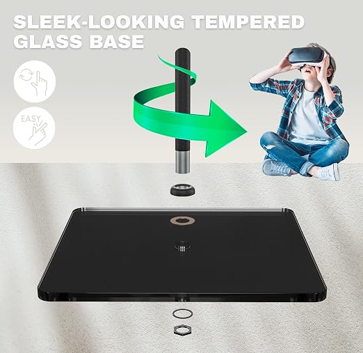 Skywin VR Stand with Glass Base, VR Sensor Stand - 2 Adjustable Stands | Compatible with SteamVR Base Station 2.0, HTC Vive Base Station & Oculus Rift Constellation Sensors - Only Stand Included