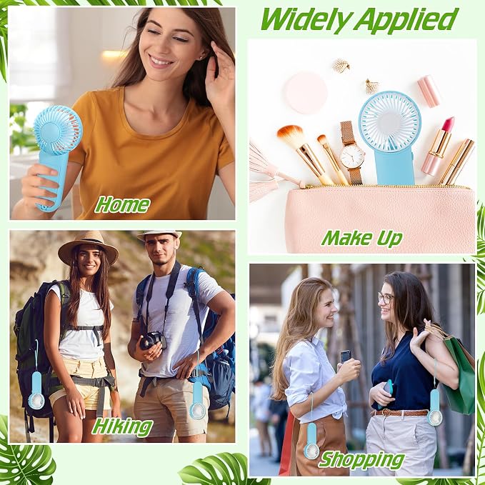 Sumind 12 Pcs Small Personal Portable Fan Mini Handheld Bulk 1 Speed Electric Cute Battery Powered for Neck Lash Makeup Women Men Travel Camping Indoor Outdoor Summer (Blue)