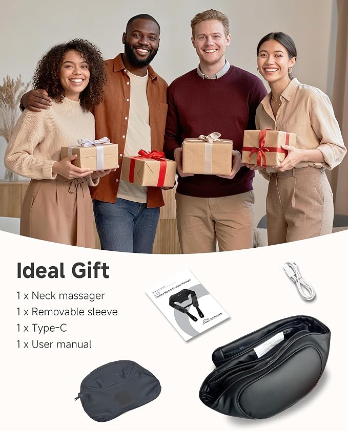 Snailax Neck and Shoulder Massager - 2026 Upgraded Cordless Massagers with Graphene Heating for Sensitive Skin & Even Heat, FSA Eligible, 4D Shiatsu Massager for Pain Relief, Gifts for Father Dad