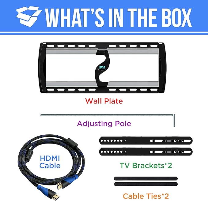 Pyle Tilting Wall Mount - Heavy Duty Universal Flat Screen TV Wall Mount - Mounts 26-52" LED/LOLED & Plasma TVs - Medium Tilt, VESA Mounting, 110 lbs Weight Capacity PYWM24
