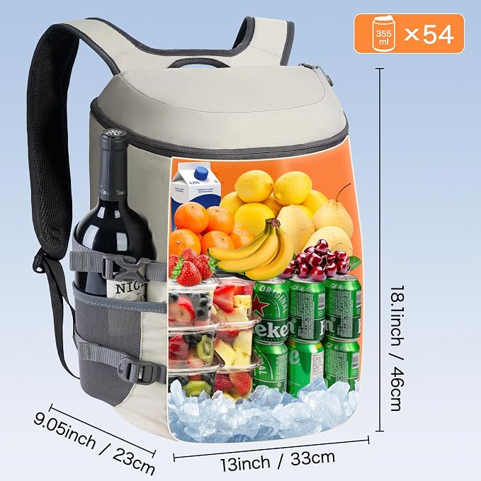 N NEVO RHINO Backpack Coolers Insulated Leak Proof 36/54 Cans,Portable Lightweight Waterproof Insulated Cooler Backpack for Men & Women Ideal for Camping,Travel,Beach,Picnics,Lunch & Day Trips