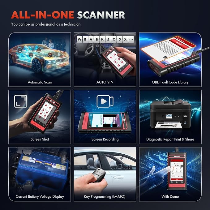 A-Premium 2025 PD100B for BMW/Mini Full System OBD2 Scanner Diagnostic Tool, Bi-Directional Code Read Scan Tool, Full Reset (BMS/ABS/Oil/SAS/EPB), Battery Registration Tool, Live Data, Android 6.0