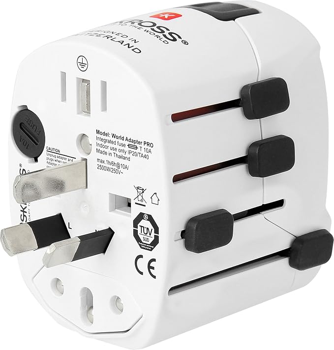 Skross Pro-World & USB Travel Adaptor, White