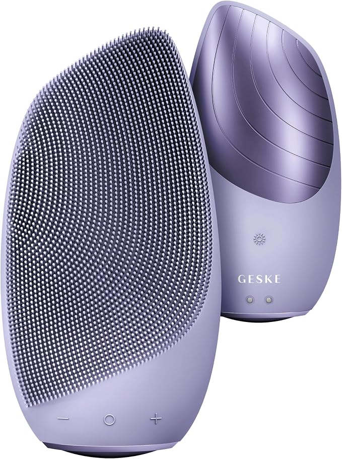 GESKE SmartAppGuided Sonic Thermo Facial Brush | 6 in 1 | Skin Cleansing | Cleansing Brush with Thermal Function | Electric Facial Massager