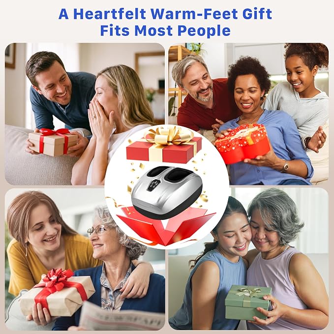 Foot Massager with Heat and Compression 2026 Upgraded Shiatsu Style | Comfortable Combination of Heat, Kneading, Vibration & Compression,for Plantar Fasciitis & Neuropathy