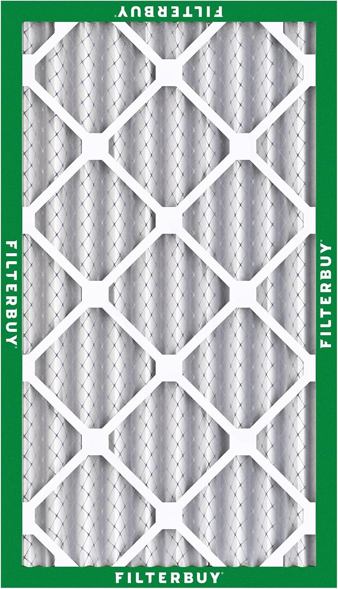 Filterbuy 16x25x4 Air Filter MERV 8 Essential Dust & Allergy Defense (5-Pack), Electrostatic Pleated HVAC AC Furnace Filters Replacement, Made in USA (Actual Size: 15.50 x 24.50 x 3.63)