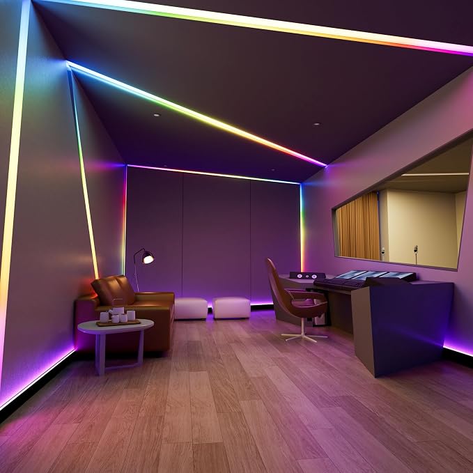 PAUTIX RGB Smart IC COB LED Strip Light Addressable 32.8ft/10m,UL-Listed 24V Color Flowing Strip Light Multicolor Flexible Tape Light for TV,Bedroom,Party DIY Decoration(Without Controller&Adapter)