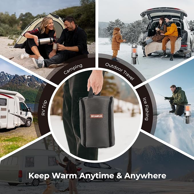 2 in 1 Propane Heater & Stove, CAMPLUX 8500 BTU Portable Propane Heater Indoor with Handle, Outdoor Gas Stove for Patio, Camping, Tent, Ice Fishing, Garage