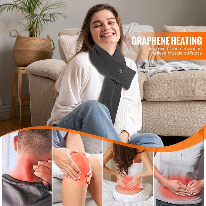 Neck Heating Pad Heated Scarf for Neck Pain Relief & Double-Side Electric Heated Foot Warmer