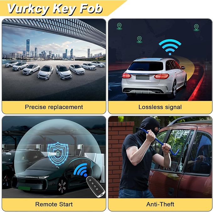 Vurkcy Key Fob Replacement for 2008-2016 Chrysler Town Country & Dodge Grand Caravan Car Keyless Entry Remote Control, M3N5WY783X IYZ-C01C, 7 Buttons