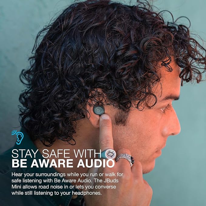JLab JBuds Mini, True Wireless Earbuds, Bluetooth Multipoint, IP55 Sweat Resistant, Be Aware Audio, Sage