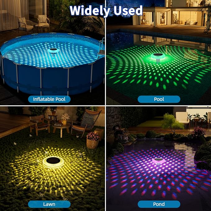 Solar Pool Ionizer Floating Light: Solar Powered Copper Ionizer with Remote Control IP68 Waterproof LED Swimming Pool Light for Above Ground & In-Ground Pools