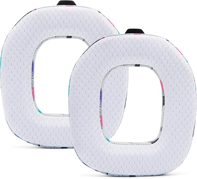 WC Freeze A40- Hybrid Fabric Cooling Gel Replacement Earpads for Astro A40 TR Only, Made by Wicked Cushions, Improved Durability, Thickness and Sound Isolation | 90's White