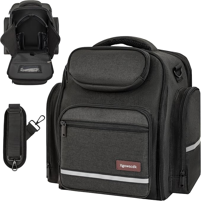 Flight Bag for Pilots, Pilot Bag for Aviation Headset with Padded Protection, Fits Aviation Headset, iPad & Flight Accessories, Multiple Pockets & Shoulder Strap, Gift for Pilots, Black (Bag Only)