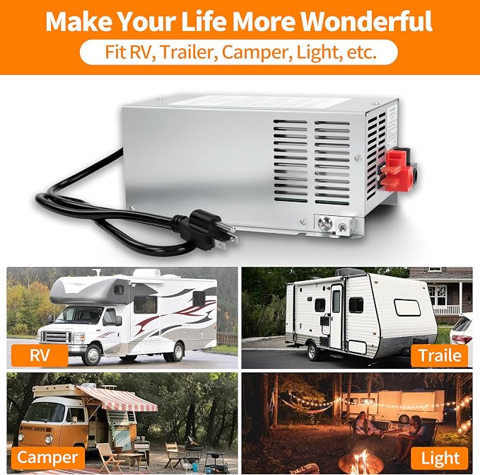 ππ©π π«πππ WF-9855 55 Amp RV Power Converter Charger, Replace for RV Camper WF-9800 Series, WF-9855, WF-9855-AD, WF-9855-MBA, for Lead-Acid Battery 1 Year Warrant