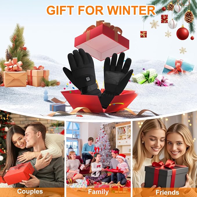 Heated Gloves 3.7V 3200mAh Heating Gloves Waterproof Windproof Hand Warmers for Skiing Hiking Hunting Fishing Snowboarding Cycling