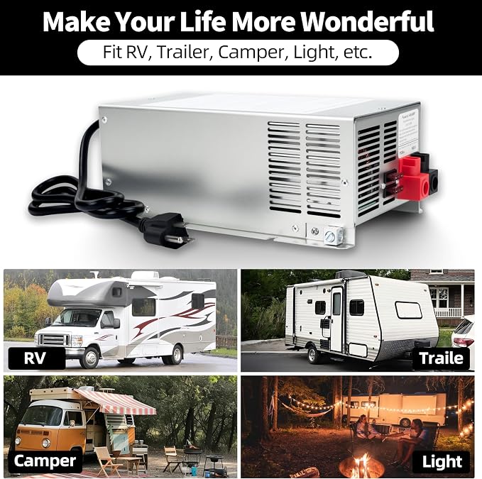 ππ©π π«πππ WF-9865-AD 65 Amp RV Power Converter Charger, Replace for RV Camper WF-9800 Series, WF-9865, WF-9865-AD, for Lead-Acid/Lithium Battery Three-Stage Charge Rv Converter 65 Amp