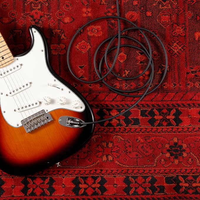 D'Addario Guitar Cable - American Stage - Made in the USA - Geo Tip for Secure Connection - 1/4 Inch Male to 1/4 Inch Male - 15 Feet - Straight Ends - 1 Pack