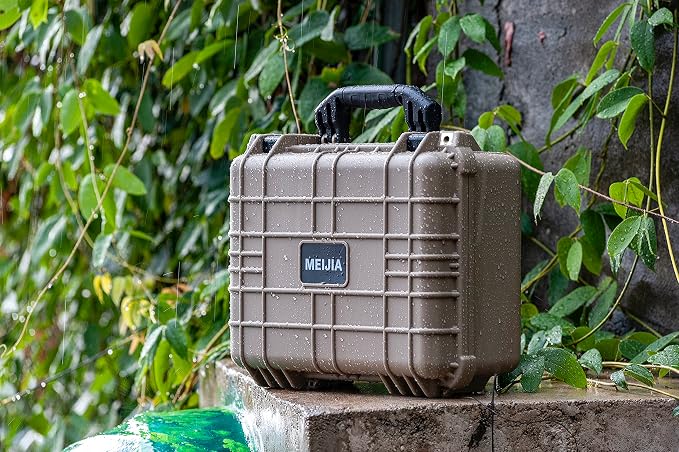 MEIJIA Portable All Weather Waterproof Camera Case With Foam,Fit Use of Drones,Camera,Equipments,Pistols,15.98x12.99x6.85inches