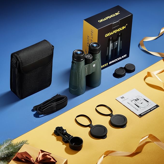 15x52 HD Binoculars for Adults High Powered with Upgraded Phone Adapter - Large View Binoculars with Clear Low Light Vision - Lightweight Waterproof Binocular for Bird Watching Travel Hunting Cruise