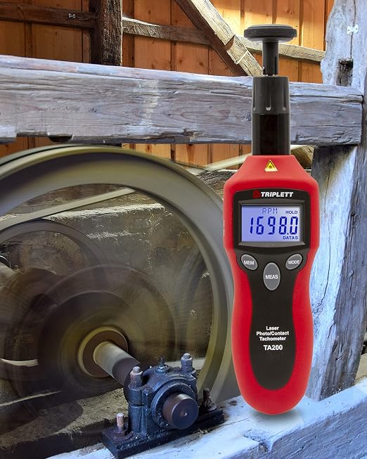 Triplett TA200 Contact and Non-Contact Laser Photo Tachometer with Certificate of Calibration to NIST