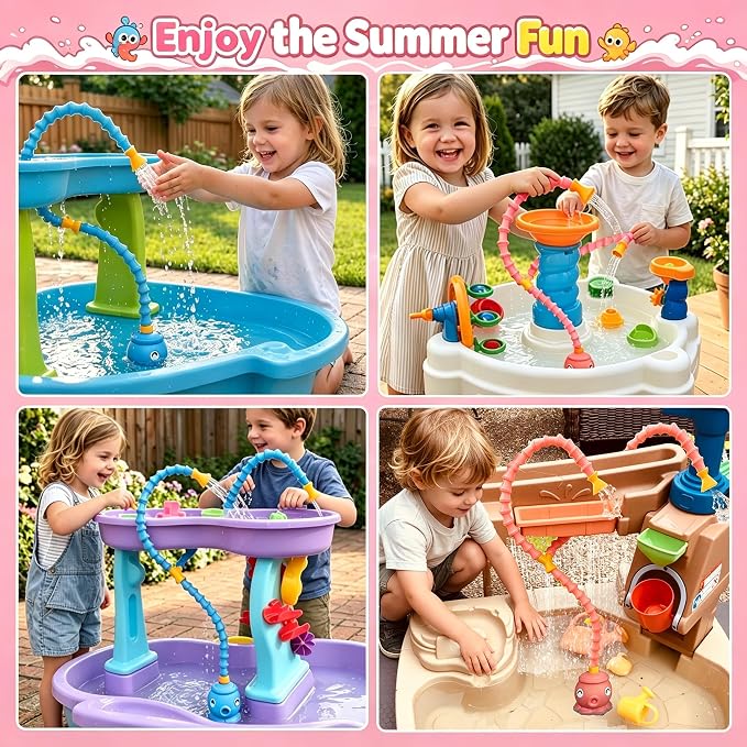 okcool Rechargeable Water Table Pump with Huge Water Output,Water Flow Rate up to 8L/min (2.11 GPM),Kids Sand Water Play Pump,Octopus-Shaped Design,Suitable for Most Water Table on the Market