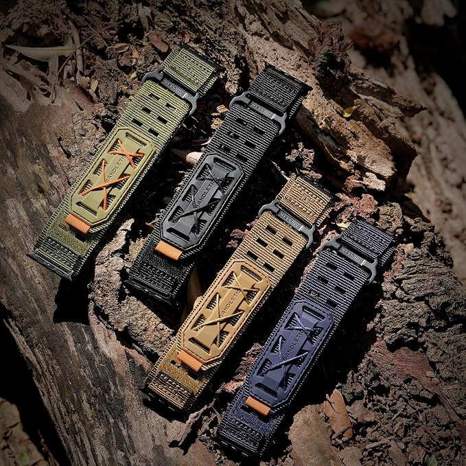 Bandletic Compatible with Apple Watch Ultra 2 Band Men, Wide Tactical Military Nylon Rugged Soft Sport Loop for iWatch 49mm(Ultra 3/2/1),46mm(11/10),45mm(9/8/7),44mm(SE3/SE2/SE/6/5/4),42mm(3/2/1)