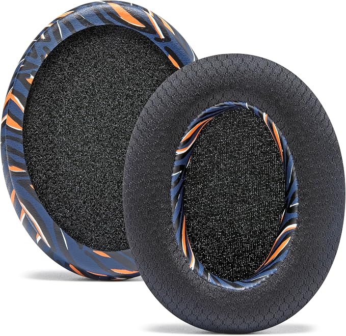 WC Freeze for Arctis Nova - Hybrid Fabric Cooling Gel Replacement Earpads for Arctis Nova Pro Wired, Nova 7, 5, 4, 3, 1 - Made by Wicked Cushions (Does Not Fit Nova Pro Wireless) | Navy Tiger