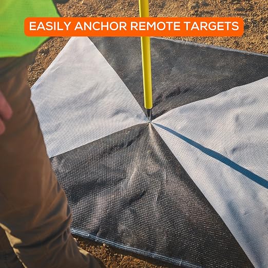 Sky High Bull's-Eye (48"x48") XL Degradable Drone Ground Control Point GCP with 30 Staples (Black/White Iron Cross) | Aerial Targets for Drone Mapping & Surveying | Compatible with DroneDeploy & Pix4D
