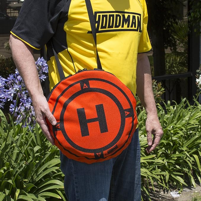 Hoodman 3 Foot Weighted UAV Drone Landing Pad - fits Matrice 4E, Mini 4 Pro, mini 3 pro, mavic, spark - Durable, No Stakes Required, collapses to 1/3 of deployed size