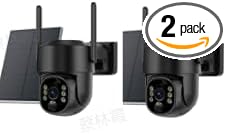 2K Solar Camera Outdoor Wireless,5G & 2.4G Solar Security Cameras Wireless Outdoor,360° Solar Powered Security Camera Outdoor,Support PIR Motion Detection , Night Vision,Two-Way Talk, Match Alexa