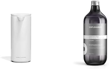 simplehuman Liquid Sensor Pump, 9 oz Automatic Soap Dispenser, Touchless Motion Sensor, Variable Dispense, White Stainless Steel with Lavender Liquid Hand Soap Refill
