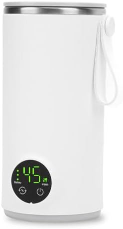 Travel Electric Kettle, Portable Mini Kettle, USB Rechargeable Hot Water Boiler with Rotary Stirrer, 400ML 55°C, Travel Kettle for Coffee, Tea, Milk