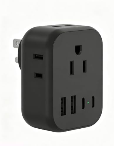 Type G Adapter for Travel, US to UK Plug Adapter with 4 Outlets 5 USB Ports (3 USB-C), Power Outlet Adaptor for USA to Ireland England London British Scotland Hong Kong Kenya