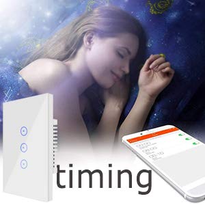 Jinvoo WiFi Wall Light Touch Panel Switch, 2 Way, Remote Control by Smart Phone,No Hub Required, AC 120V, Compatible with Free app Smart Life Works with Amazon Echo, Google Home, White ETL Listed