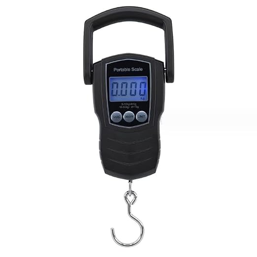 75Kg/165Lb Digital Luggage Scale for Travel, Fishing Weight Scale Unit with 1.5M Measuring Tape, Suitcase Weight Unit Can Switch Kg/Lb/Jin/Oz 4 Units, with Hook, Battery Included