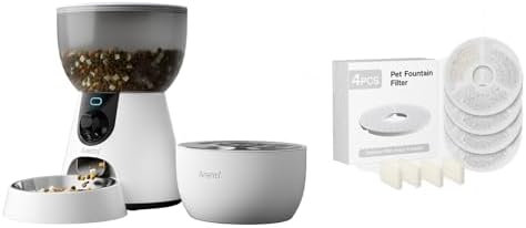 ARENTI Smart Cat Feeder & Water Fountain Bundle – 4L Automatic Pet Feeder with Camera + Hygienic Cat Fountain + 4PCS Replacement Filters