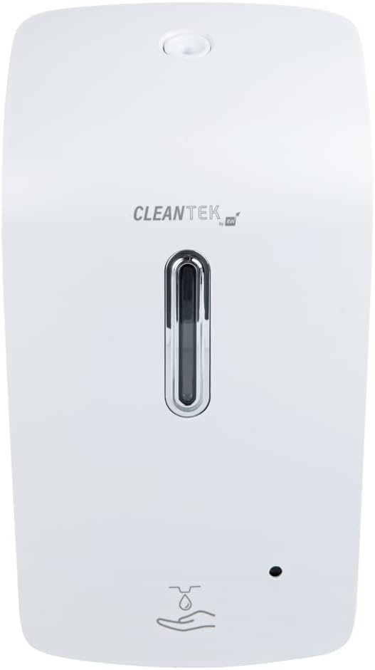 Restaurantware Clean Tek Professional 33.4 Ounce Automated Soap Dispenser 1 Touchless Wall-Mountable Soap Dispenser - Security Key White Plastic Soap Dispenser Transparent For Liquid Soap