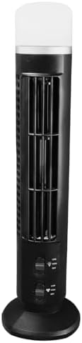 FOSA Tower Fan for Bedroom, 90 Degree Oscillating Desktop Tower Cooling Fan, Quiet Standing Fan Portable USB Desk Fan with Light, Electric Fan for Home Bedroom Office