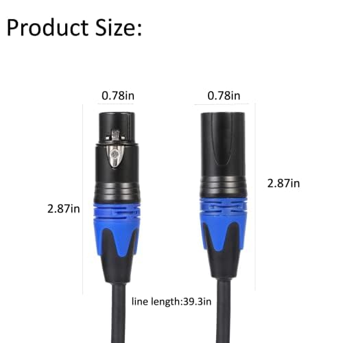 6 Pack, 25 FT XLR Male to XLR Female Cable Professional Balanced Microphone Lead Male to Female Cables, Extension Mic Cable Cord (6 Pack, 25 FT)