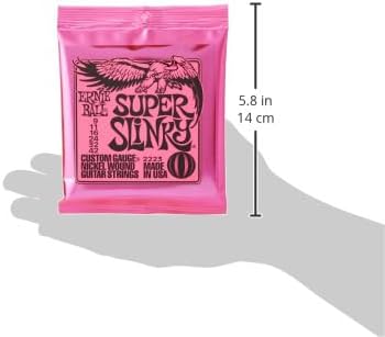 Ernie Ball Super Slinky Nickel Wound Electric Guitar Strings 6-pack, 9-42 Gauge (P03023)