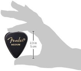 Fender Classic Celluloid Guitar Picks 351 Shape, Black, Medium, 144-Pack