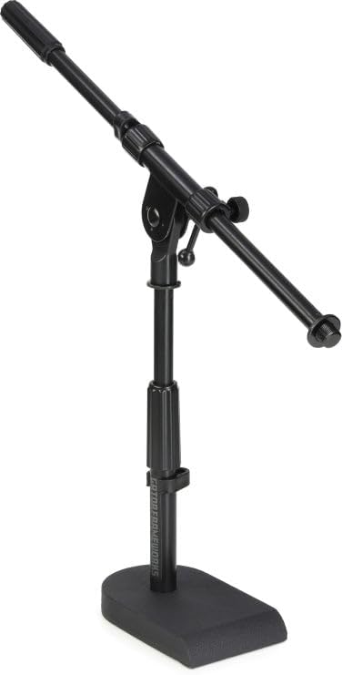 Gator Frameworks Rok-It Series Low-Profile Microphone Stand with 16" Adjustable Boom Arm, Ideal for Bass Drums and Guitar Amps (RI-MIC-200)