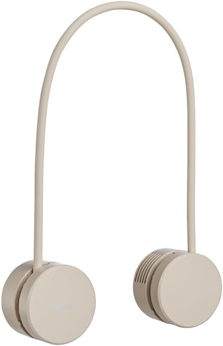 Portable Personal Neck Fan, Cooling Hands Free Bladeless Fan, Rechargeable Long Battery Life, 360° Airflow with 3 Speeds, Lightweight Collapsible Design, Low Noise with Strong Wind (Khaki)