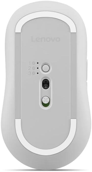 Lenovo Yoga Bluetooth Silent Mouse, 3 Level DPI Adjustment, 36 Month Battery Life, Bluetooth 5.3, 3 Device Paring, Whisper Quiet, Programmable Buttons, Smooth Finish, Seashell